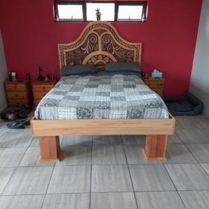 Solid wood bed